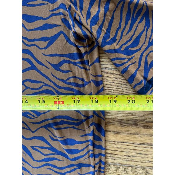 Rachel Comey Brown Blue Zebra Blouse Top Shirt Women's Size Small - Picture 9 of 9